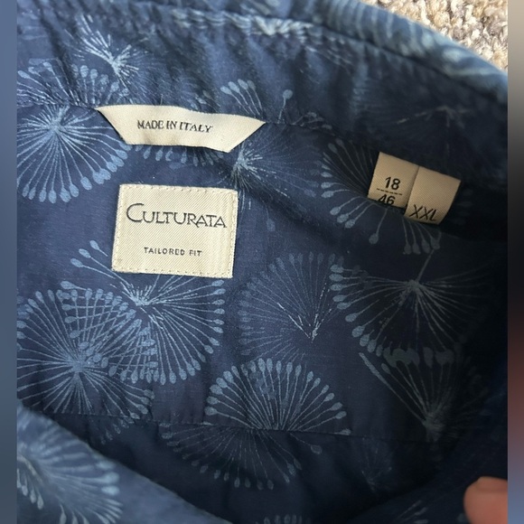 Cultuata Men’s button up relaxed casual shirt in dandelion like pattern XXL - Picture 3 of 7